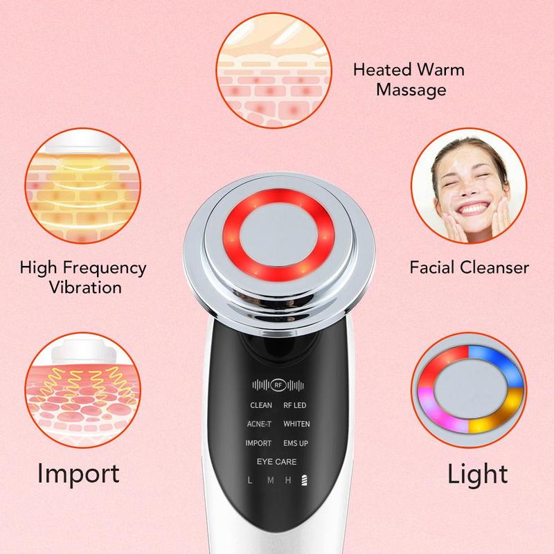 7 in 1 Facial Beauty Machine, 1 Box Rechargeable Facial Beauty Instrument, Facial Skin Care Tool for Women, Personal Care Appliances