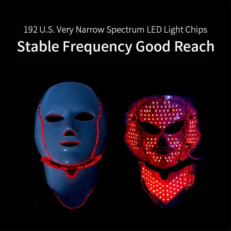 LED Light Facial Mask, 1 Count 7 Color LED Light Facial Mask, Professional Facial Beauty Instrument for All Skin Types, Daily Skincare Beauty Tool