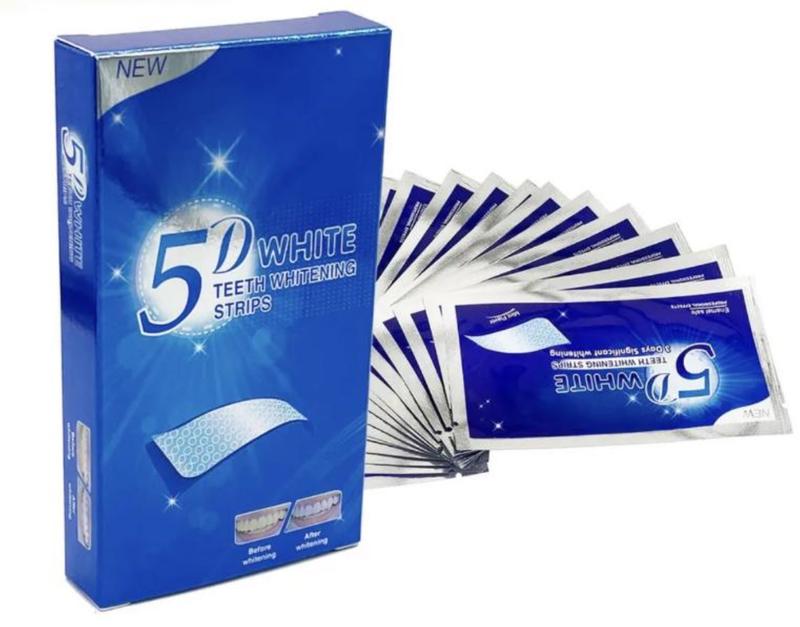 5D White Teeth Whitening Strips with home Kits for whitening. Deep Cleaning Teeth Brightening Strips Oral Cleansing