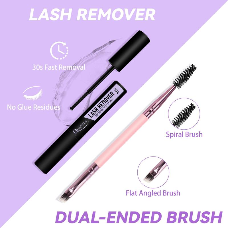 Eyelash Extension Kit, 1 Set Mixed Length & Style Cluster False Eyelashes Eyelash with Glue & Remover & Tweezers & Headband & Wrist Strap & Eyelash Curler, Christmas Gift