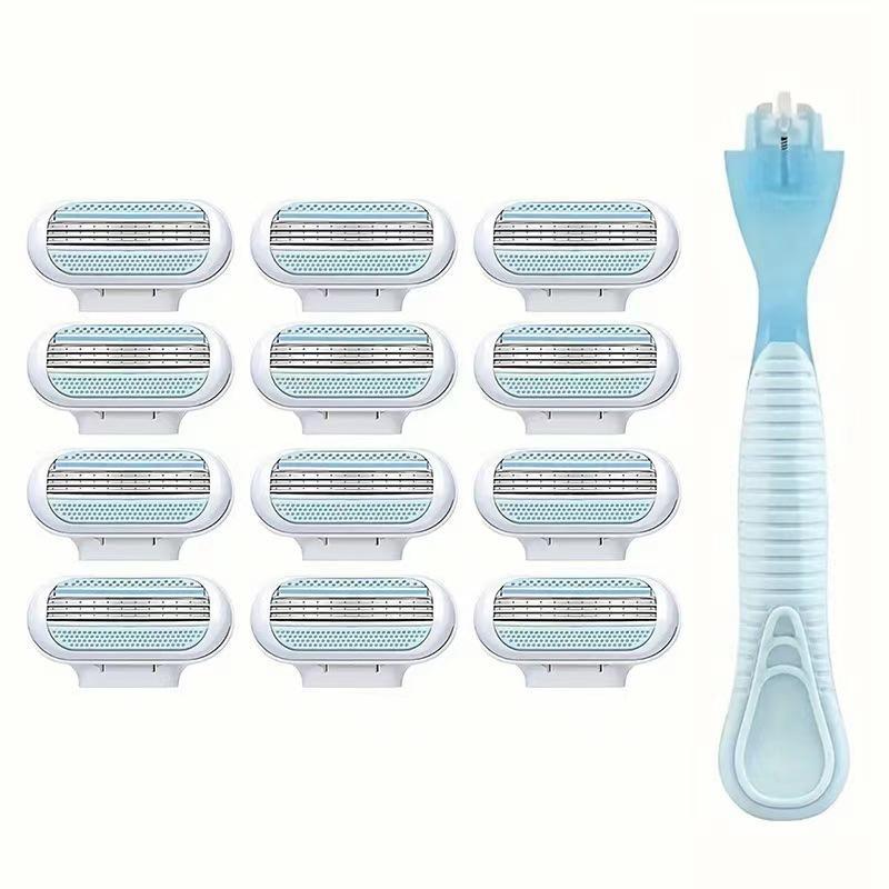 Women's Electric Razor Set, 13pcs set Electric Razor & Replacement Blades, Facial Leg Underarm Shaver, Beauty & Personal Care Product