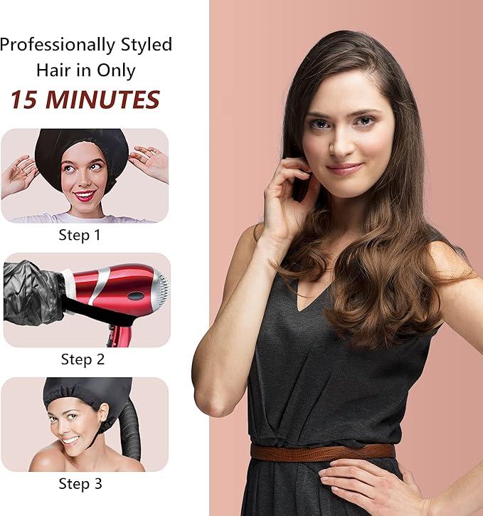 Portable Hair Dryer Bonnet Attachment for Hair Styling, Hair Color, Hair Condition and More