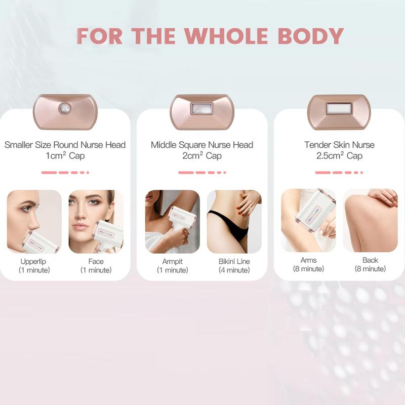 4 in 1 Laser Hair Removal Machine, 1 Box Us Plug 4 in 1 Laser Hair Removal Tool with Ice Cooling Care Function for Women, for Armpits Legs Arms Bikini Hair Removal, Epilator Hair, Hair Removal Kit, Depilator