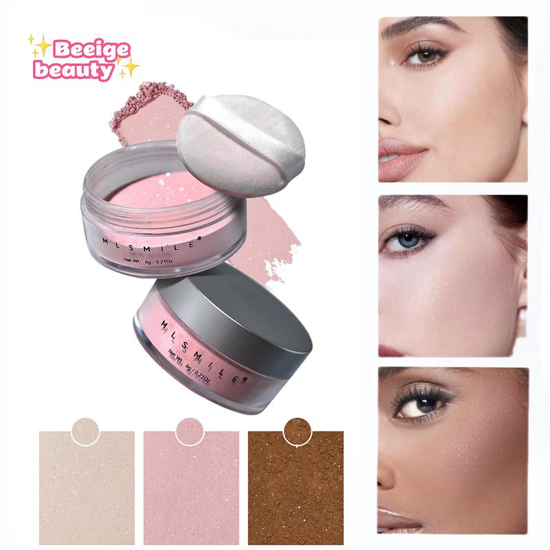 Translucent Setting Powder ,Diamond Glow Powder Instant Beauty ,Waterproof Oil -Control Face Power ,Highlighting Long-Lasting Loose Glow Power For All Skin Types