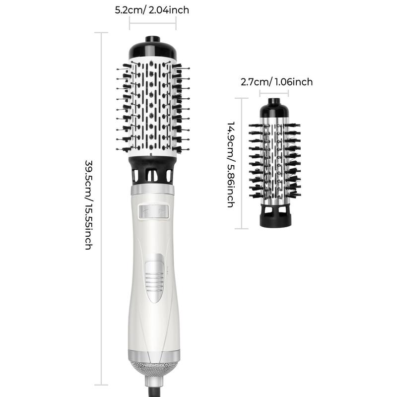 3 in 1 Rotating Hair Dryer Brush, 1 Box Round Hot Air Spin Brush Set with Detachable Auto-rotating Curling Brush, Hair Styling Tool for Women & Girls