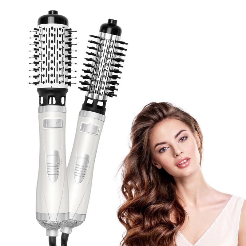 3 in 1 Rotating Hair Dryer Brush, 1 Box Round Hot Air Spin Brush Set with Detachable Auto-rotating Curling Brush, Hair Styling Tool for Women & Girls