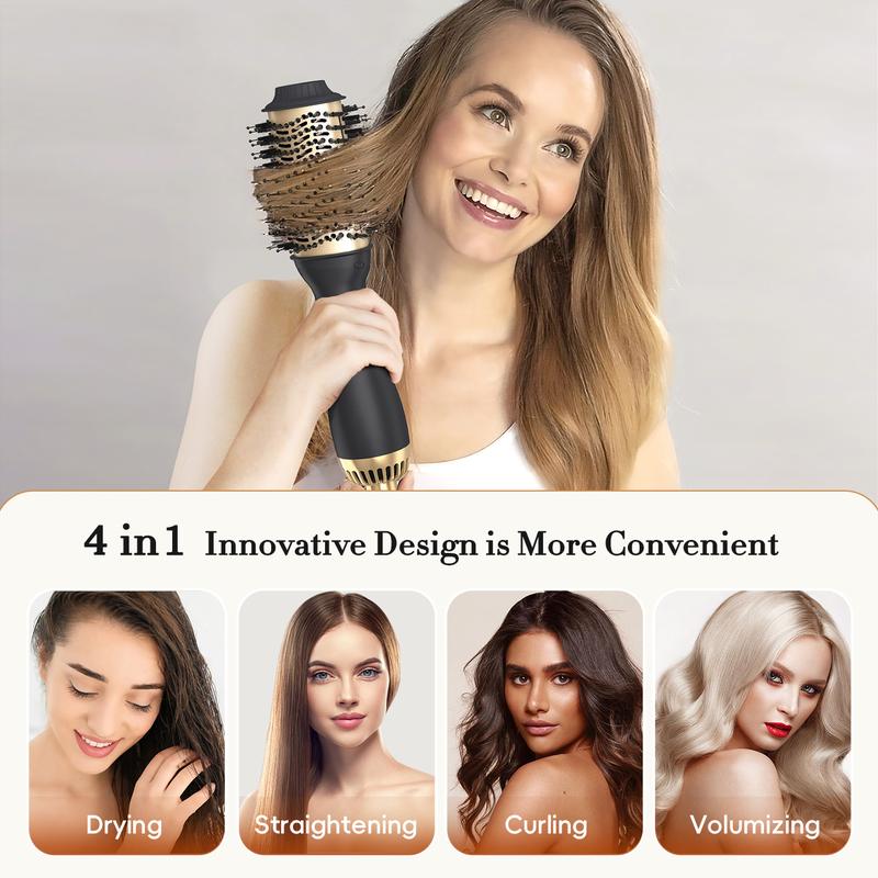 LANDOT Hair Blow Dryer Brush and Volumizer, One-Step Hot Air Brush for Drying, Volumizing Smooth Plug Salon Titanium 