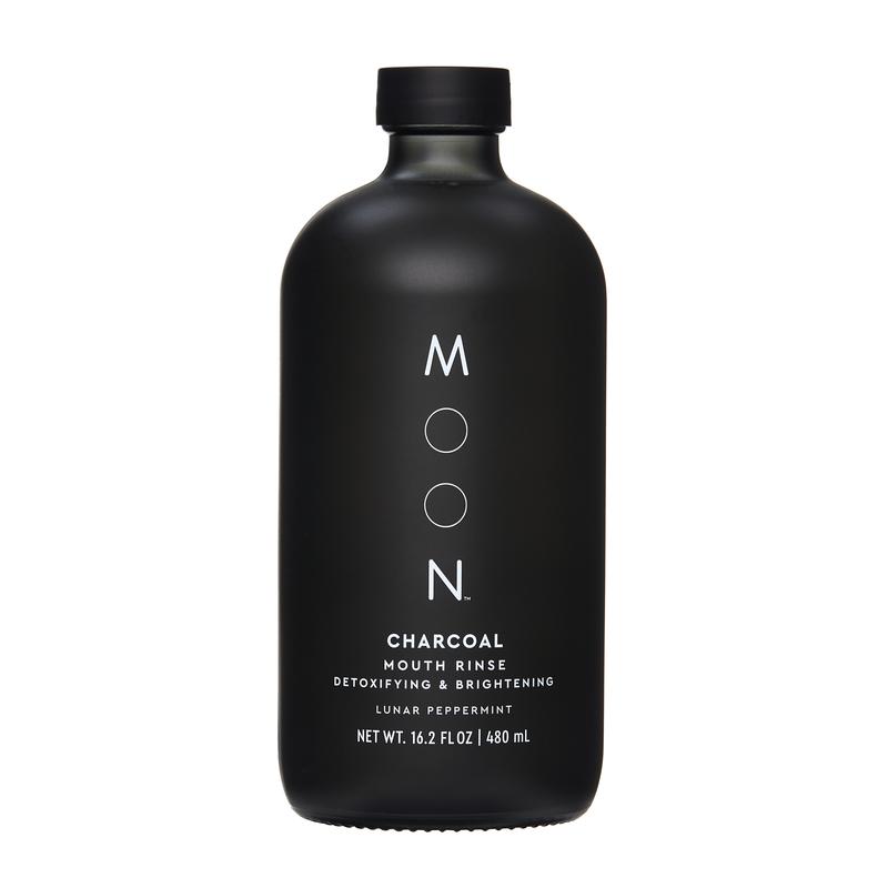 MOON Charcoal Mouth Rinse, Mouthwash for Adults, Freshens Breath and Detoxifies, Fluoride-Free, Alcohol-Free, Lunar Peppermint Flavor, 16 oz Oral Care Cleansing Daily