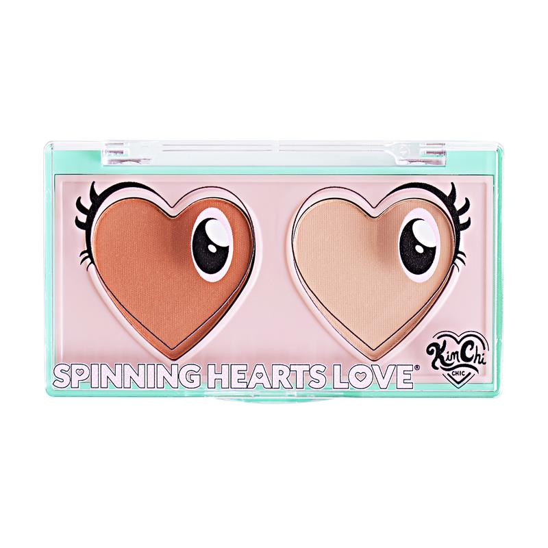 KimChi Chic Spinning Hearts Duo Eyeshadow - 2 Shades, Easy to Blend, Cosmetic Makeup