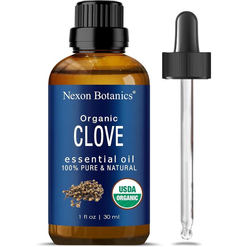 Organic Clove Essential Oil 30 ml - Pure, Undiluted - Clove Oil for Tooth Ache Ease - Soothes Sore Muscles - Clove Bud Essential Oil for Teeth, Gums, Toothache, Skin Use and Hair Care