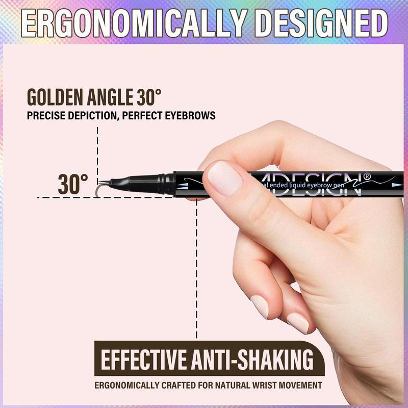 CEA DESIGN Curved Eyebrow Pen-Eyebrow Pencil Magical 2-in-1 Dual-Ended Eye Brow Pencils for Women, Gift, Make Up, Hair like eyebrow