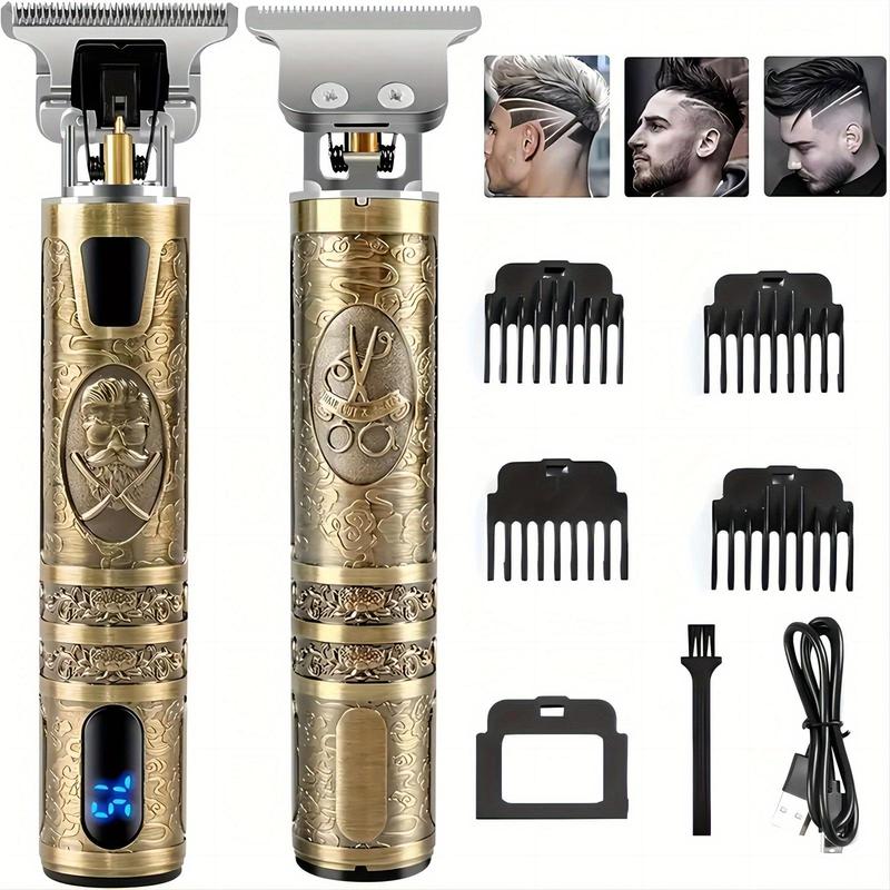 Professional Electric Hair Clipper with Limited Comb, USB-C Rechargeable Hair Trimmer with LCD Display, Automatic Hair Cutter for Men