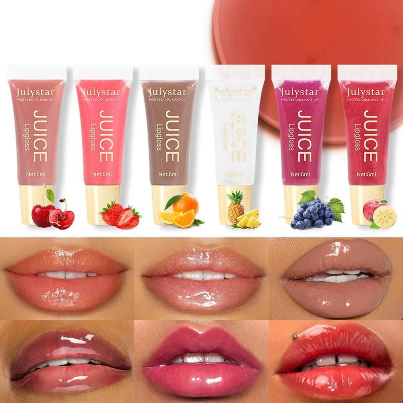 Fruit Flavored Moisturizing Lip Gloss, Long Lasting Tinted Lip Gloss for Christmas Gift, Glossy Lip Glaze Stick, Plumping Lip Oil, Lip Stain, Elegant Hydrating Lip Cosmetic for Gift