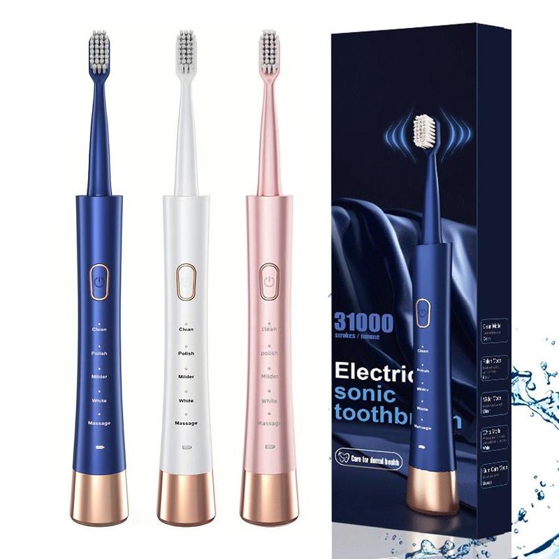 Electric Toothbrush Set, 1 Box Portable Rechargeable Toothbrush & 8 Counts Replacement Brush Heads, Toothbrush Kit, Oral Care Product for Adults, Christmas Gift