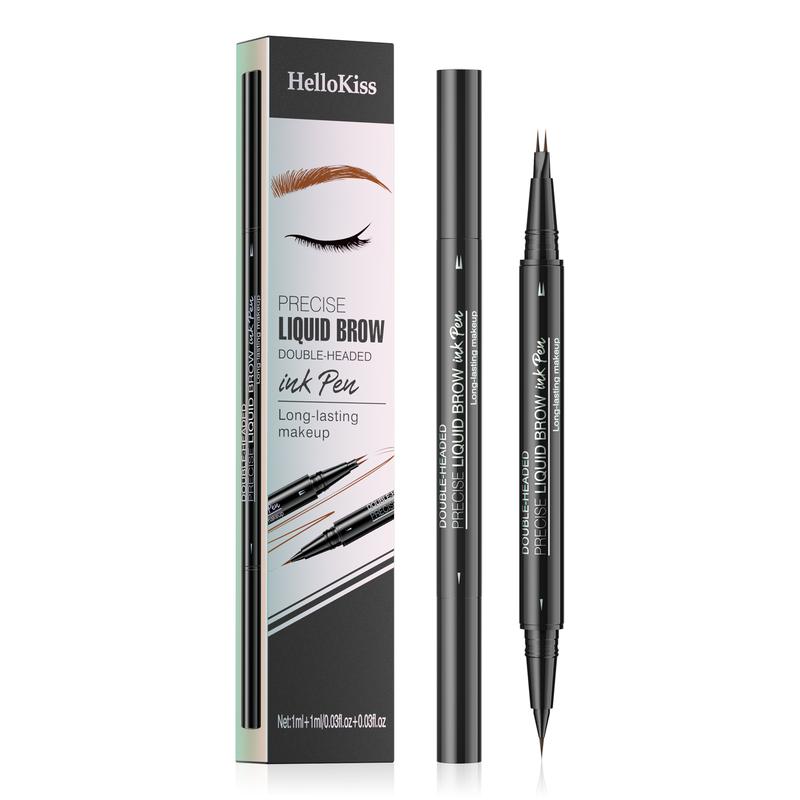 2-in-1 Waterproof Smudge-Proof Eyebrow Pencil, Cosmetic Quick Drying Makeup Eyebrow Gel,Double-Ended Liquid Brow Pen Long-Lasting Micro-fork Set