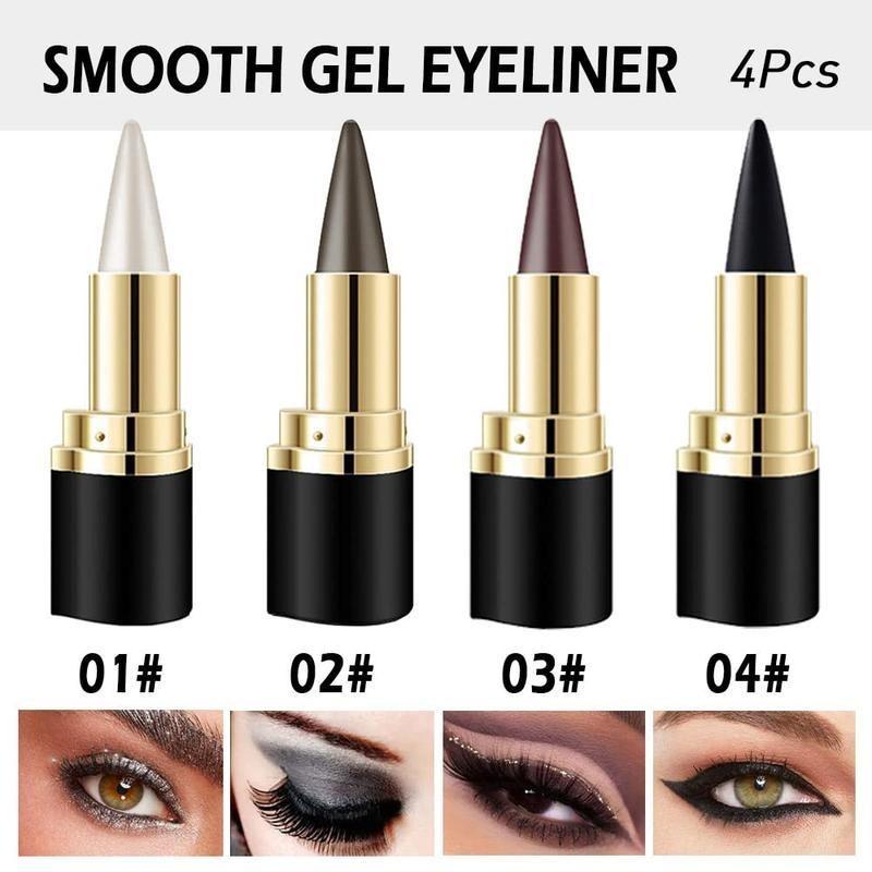 Black Eyeliner Creamy Pencil, Waterproof Eye Enhancing Stick, Solid Blend Thick Gel, Christmas Gift,Smooth 24 Hours Long Lasting Smoky Eye Liner, Daily Makeup, Beauty Eyeshadow, Quick Drying Eyeliner Pen, black gel eyeliner pencil set, Cosmetic lip liner