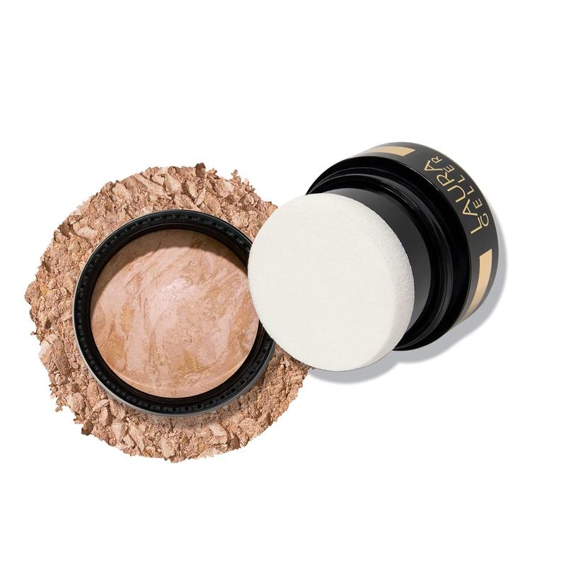 LAURA GELLER NEW YORK Award-Winning Baked Balance-n-Brighten Color Correcting Powder Foundation - Light - Buildable Light to Medium Coverage - Demi-Matte Natural Finish