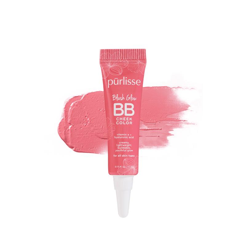 pūrlisse Blush Glow BB Cheek Color - Travel Size - Makeup Radiant Blend Hyaluronic Nourishing