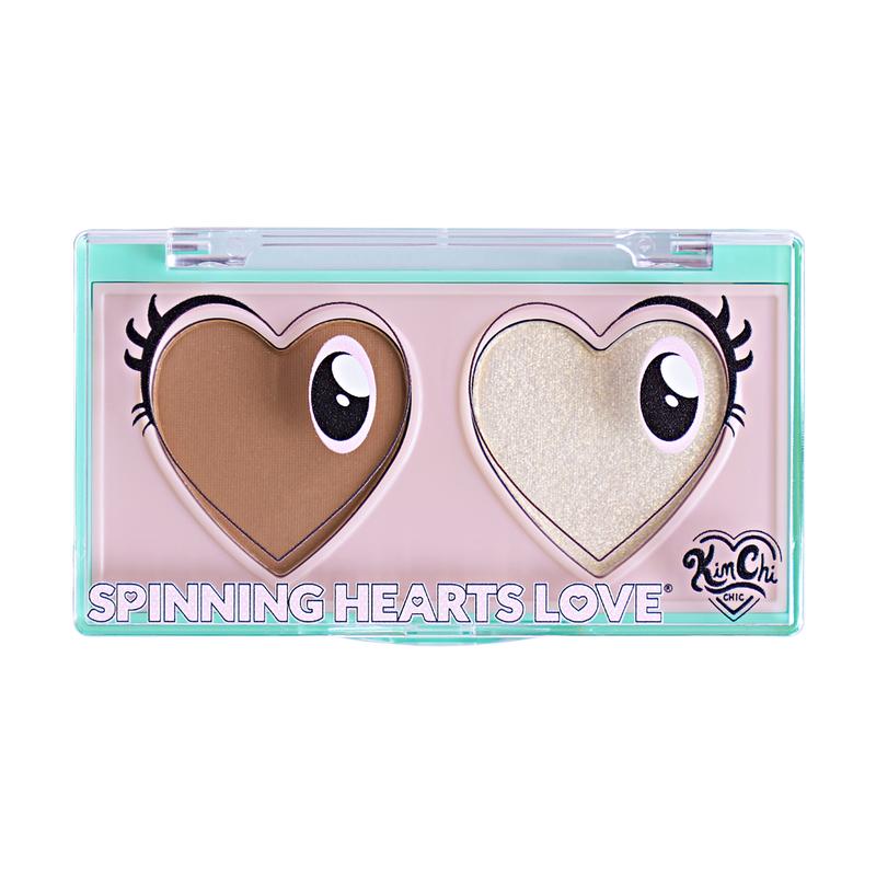 KimChi Chic Spinning Hearts Duo Eyeshadow - 2 Shades, Easy to Blend, Cosmetic Makeup