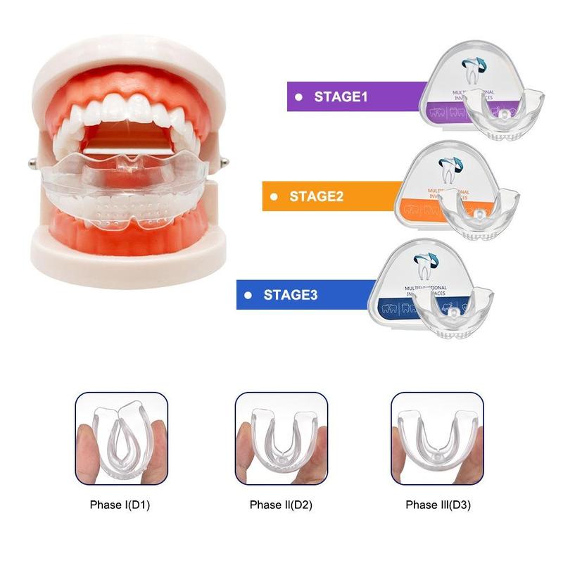 3 Stages Mouth Guard, 3 Counts set Anti-molars Dental Retainer, Oral Care Protective Gear for Sports & Outdoor Activities