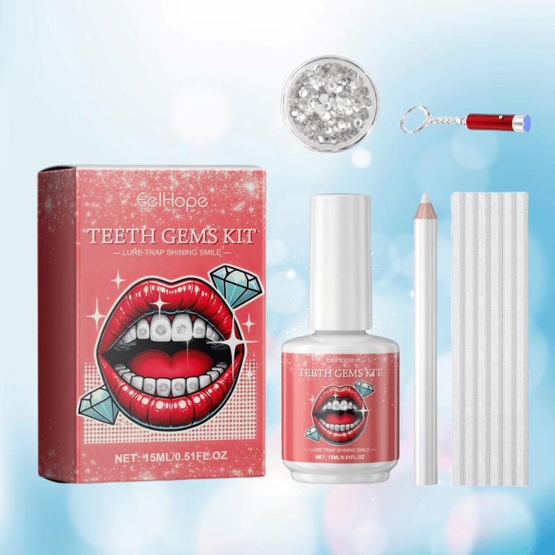 Teeth Gems Kit, DIY Shiny Teeth Decoration Kit, Fashionable Teeth Sticker, Oral Care Kit for Women & Girls