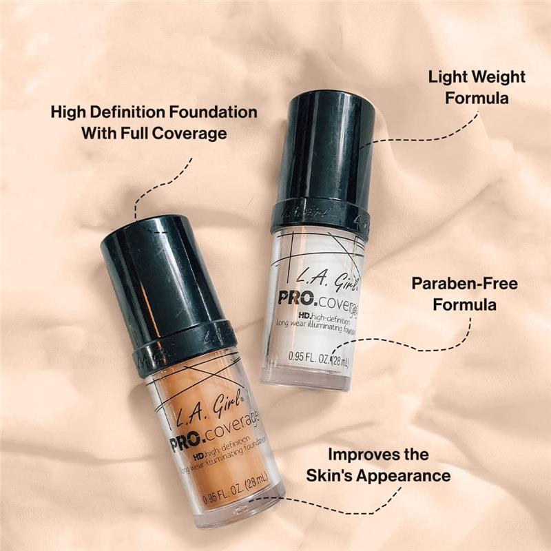 L.A. Girl Pro Coverage Liquid Foundation, White, 0.95 Fl Oz