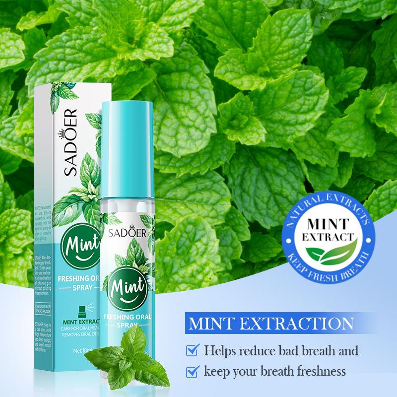 Oral Care Mist for Fresh Breath,Portable, Cool Mint Flavor,Mint Lemon Peach Fresh Oral Spray, Portable Travel Size Sweet Oral Spray, Breath Freshener for Men & Women