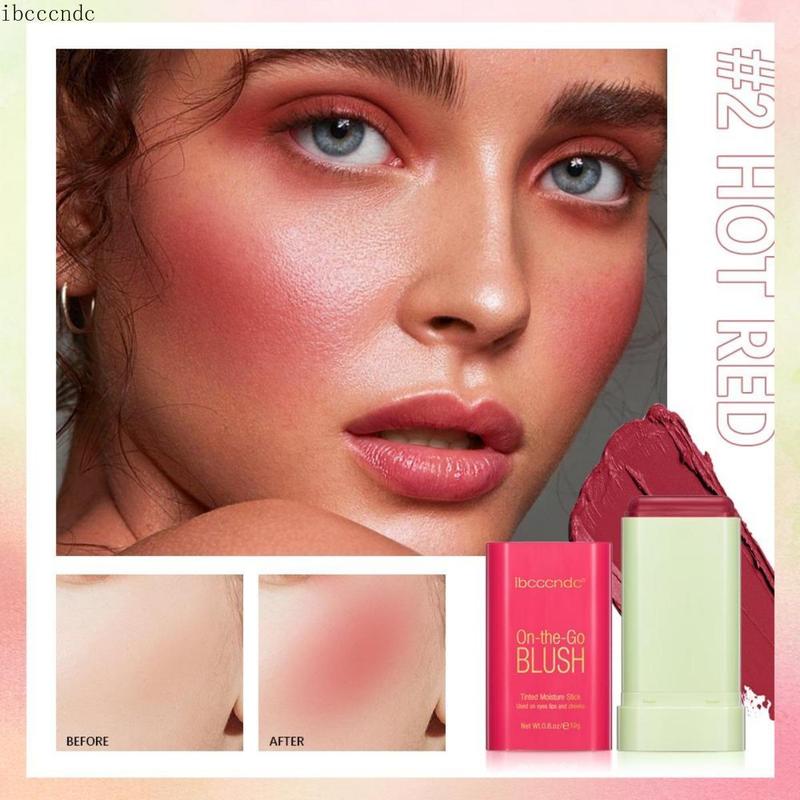 Long-Lasting Blush Stick - Multifunctional Cream Blush for Cheeks, Lips, and Eyes - Smudge-Proof, Waterproof Formula for Natural Daily Makeup - Lightweight Soft Color Blush for Women and Girls