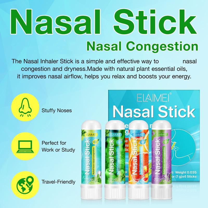 Cool Nasal Stick, 2 Boxes Nasal Breathing Stick, Natural and Safe Nasal Congestion Relief Stick, Portable Nasal Care Product for Women & Men