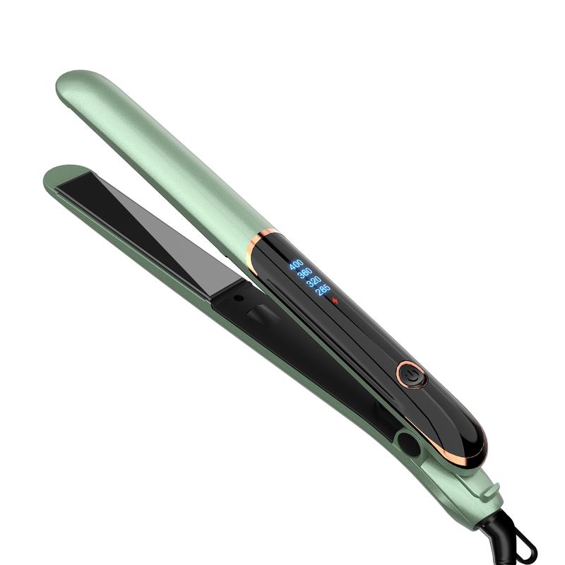 ALEELAI Hair Straightener, Salon Comfort Double Ceramic Flat Iron, 3D Foating Plates, flexible swivel, Auto Shut-off, Straightener and Curler, Dual Voltage straightener  clip good 2 in 1