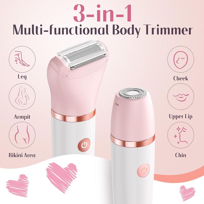 Rechargeable Bikini Trimmer for Women - Painless Electric Razor Shaver with Ceramic Blade and Cordless Lady Shaver for Trip - Comfort, Hair Removal