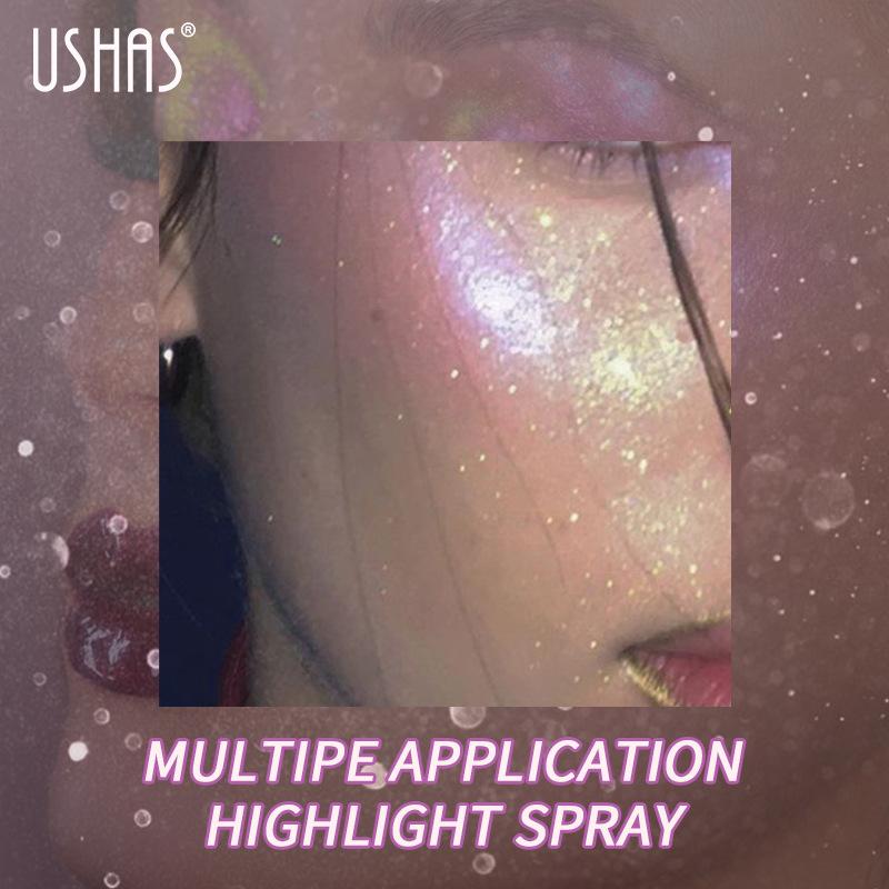 USHAS Achieve a Flawless Finish with  Pearl Shimmer Setting Spray Makeup Cosmetic bennye finalsealspray liquid blush