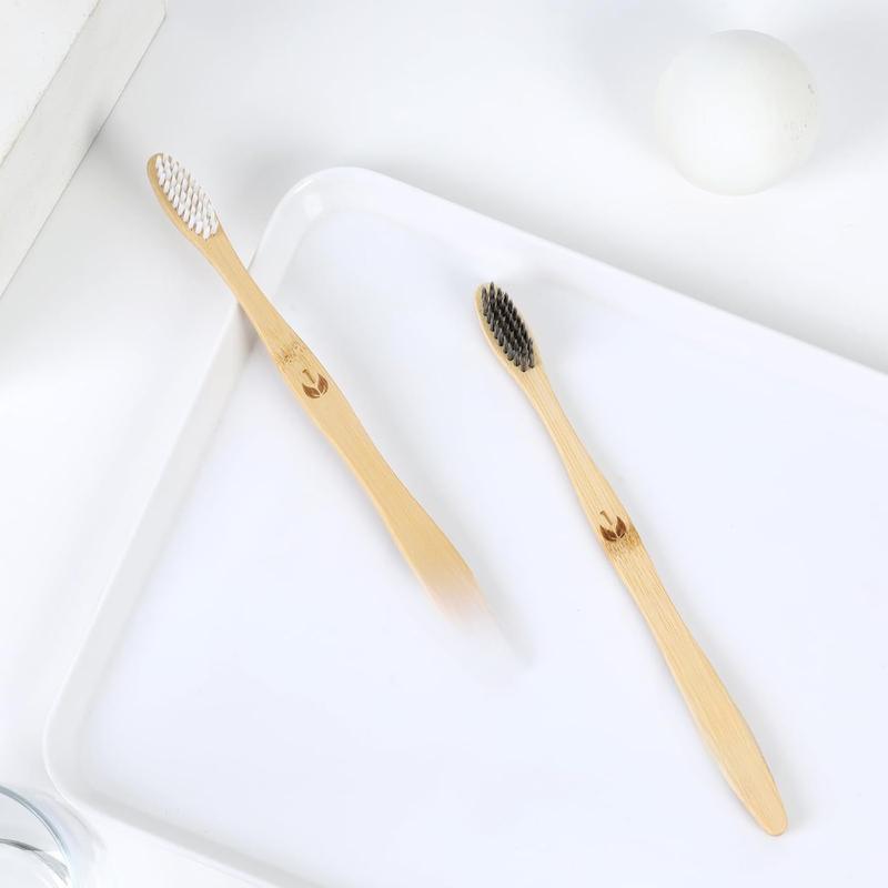 Biodegradable Eco-Friendly Natural Bamboo Charcoal Toothbrushes, FSC Certified and PETA Approved - 12 Count