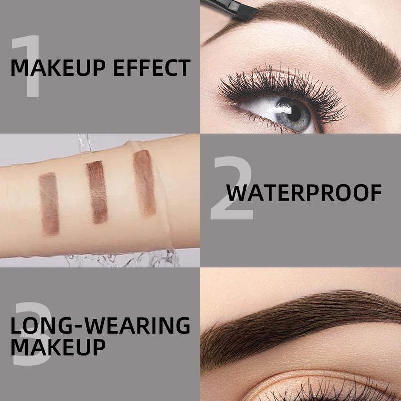 3 Color Eyebrow Powder with Brush, 1 Box Long Lasting Waterproof Eyebrow Powder, Natural Eyebrow Makeup Tool for Women