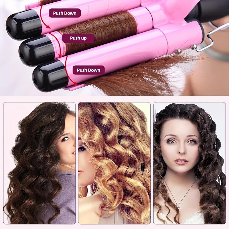 Three-barrel Ceramic Jumbo Waver, Hair Curling Iron, Hair Styling Tool for Women & Girls, Ideal Gift for Women