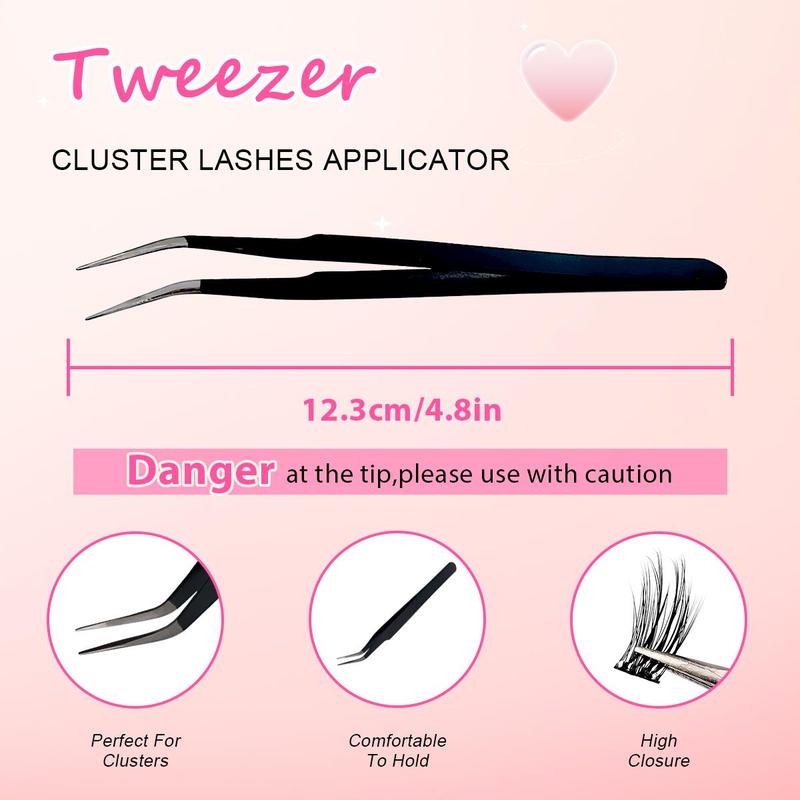 Self Adhesive Eyelashes Kit, 60 Clusters Natural Look Eyelash Extensions with Tools, Eye Makeup Enhancement False Eyelashes for Women & Girls