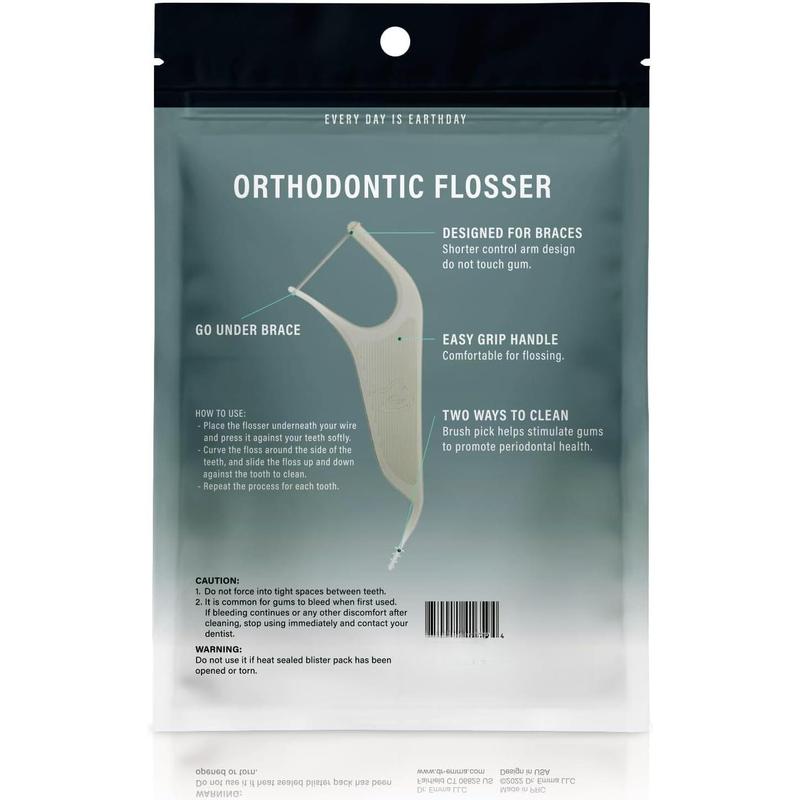 Orthodontic Flossers for Braces, Ortho  Floss Picks, Mint Flavor 60 Count Bag, Gray, 1 Pack