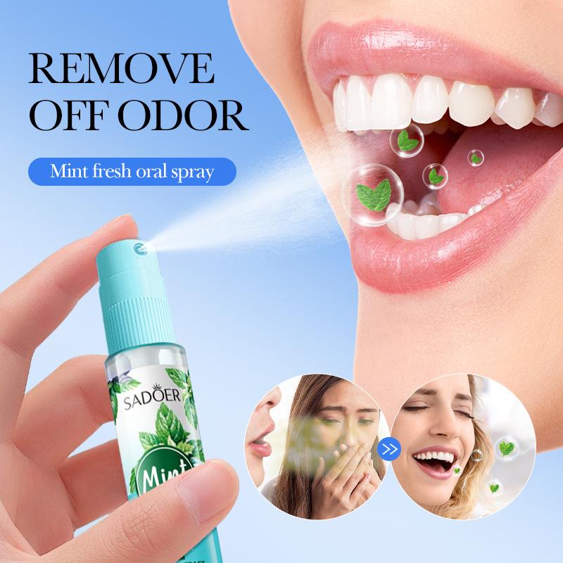 Oral Care Mist for Fresh Breath,Portable, Cool Mint Flavor,Mint Lemon Peach Fresh Oral Spray, Portable Travel Size Sweet Oral Spray, Breath Freshener for Men & Women