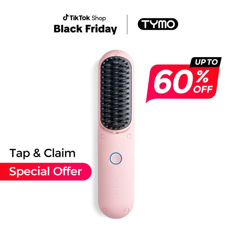 TYMO PORTA-Cordless Hair Straightener Brush hair straightening Comfort pink hairstraightener