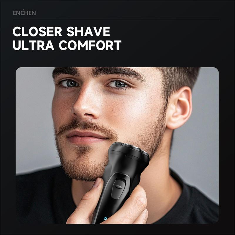 3 Blade Heads Electric Shaver, 1 Count USB-C Rechargeable Beard Trimmer, Safety Lock Beard Shaver, Precise Trimming Tool for Men