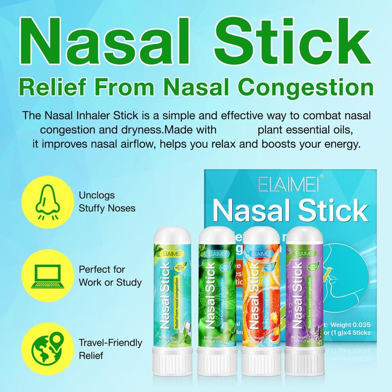 Nasal Stick, 2 Boxes(4 Counts box) Refreshing Nasal Stick, Suitable for Motion Sickness, Seasickness, Drowsiness and Fatigue While Driving