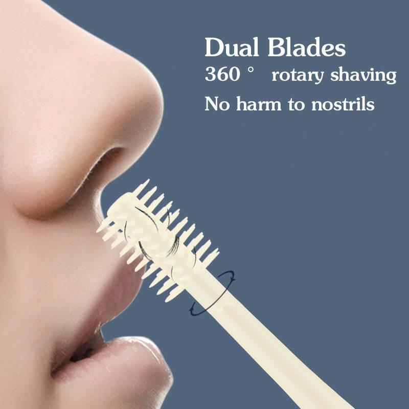 Double-ended Nose Hair Trimmer, Nose Hair Cleaning Brush, Manual Nasal Hair Shaving Tool for Daily Use, Christmas Gift