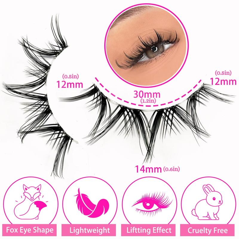 Natural False Eyelashes, 7 Pairs Wispy Faux Cluster Lashes, Volumized False Eyelashes for Women and Girls Eye Makeup Enhancement, Christmas Gift