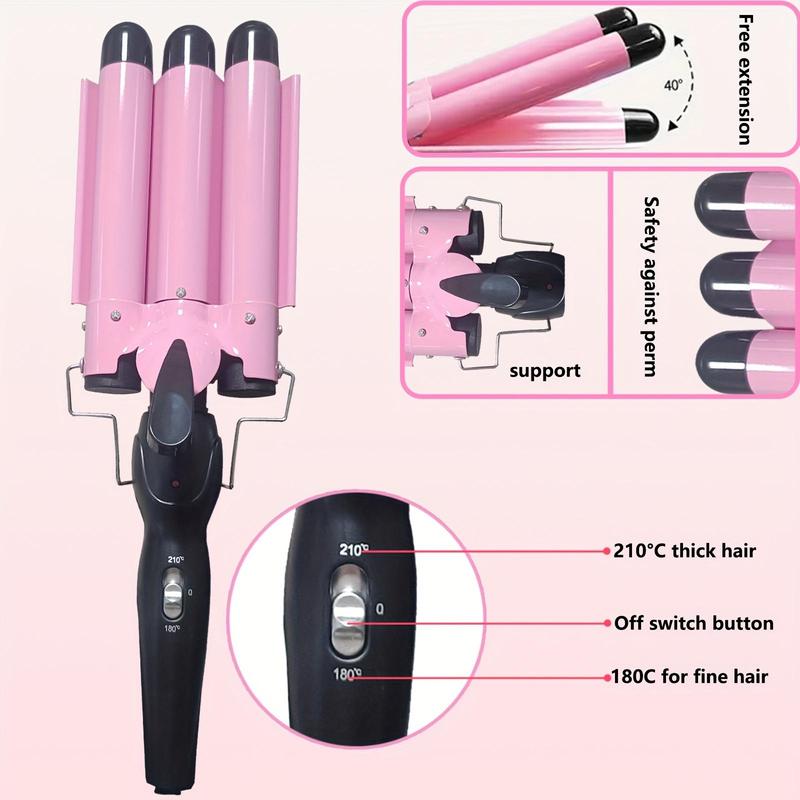 Three-barrel Ceramic Jumbo Waver, Hair Curling Iron, Hair Styling Tool for Women & Girls, Ideal Gift for Women