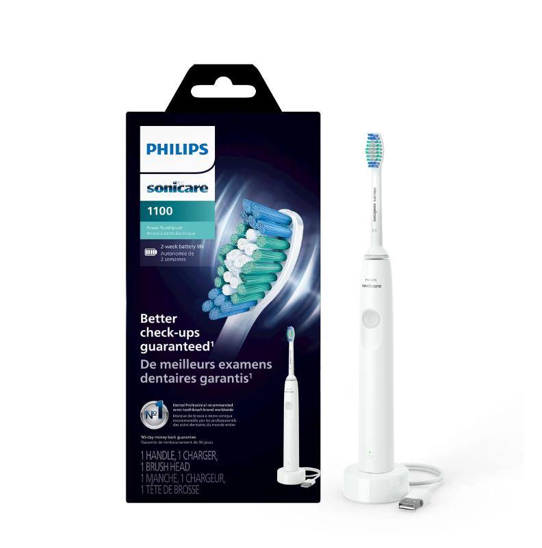 Philips Sonicare 1100 Power Toothbrush, Rechargeable Electric Toothbrush, White Grey HX3641 02