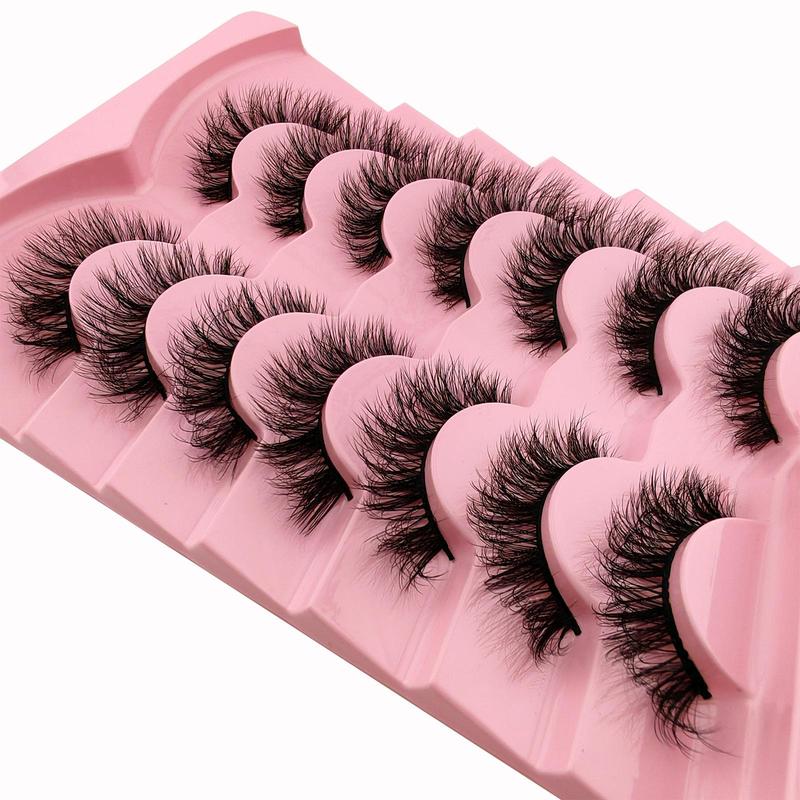 False Eyelashes, 7 Pairs Natural Look Fluffy Curly Thick Faux Eyelashes, Eye Makeup Tools for Daily Use