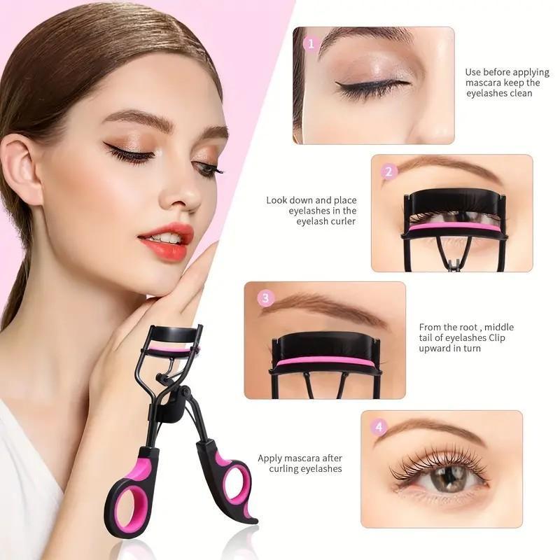 Eyelash Curler with 10pcs Replacement Pad, 1 Set Professional Makeup Tools for Women, Eyelash Makeup Tools for Women