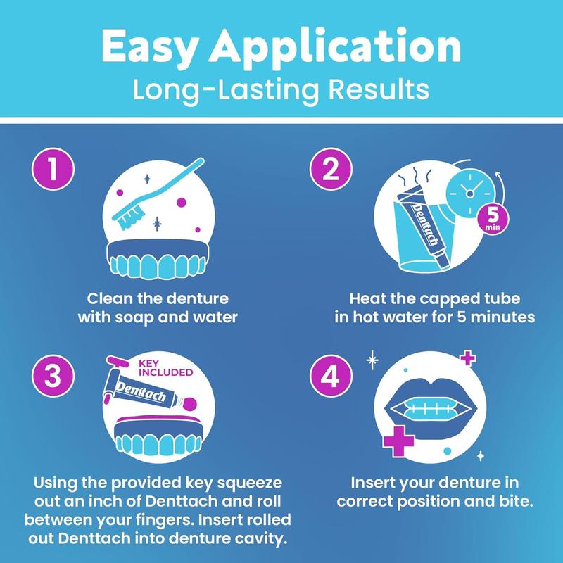 Denttach Thermoplastic Adhesive for hold of Dentures up to 7 Days without Glue with Updated Instructions