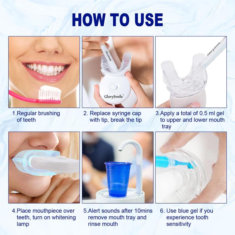 Teeth Whitening Kit with 5x LED Light, Teeth Whitening Light with 3 Carbamide Peroxide Teeth Whitening Gel for Sensitive Teeth, Effective, Safe,Gentle,Travel-Friendly, Easy to Use