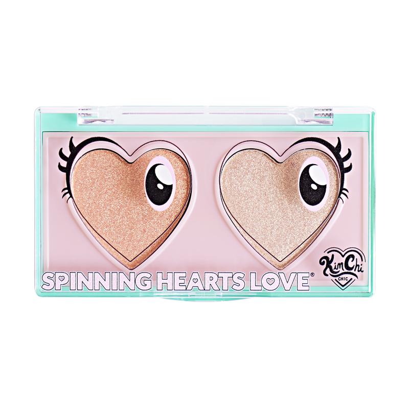 KimChi Chic Spinning Hearts Duo Eyeshadow - 2 Shades, Easy to Blend, Cosmetic Makeup